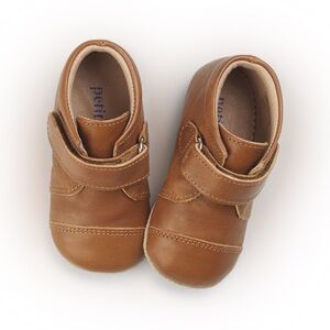 Petit Nord Copenhagen - Leather shoe with velcro - cognac